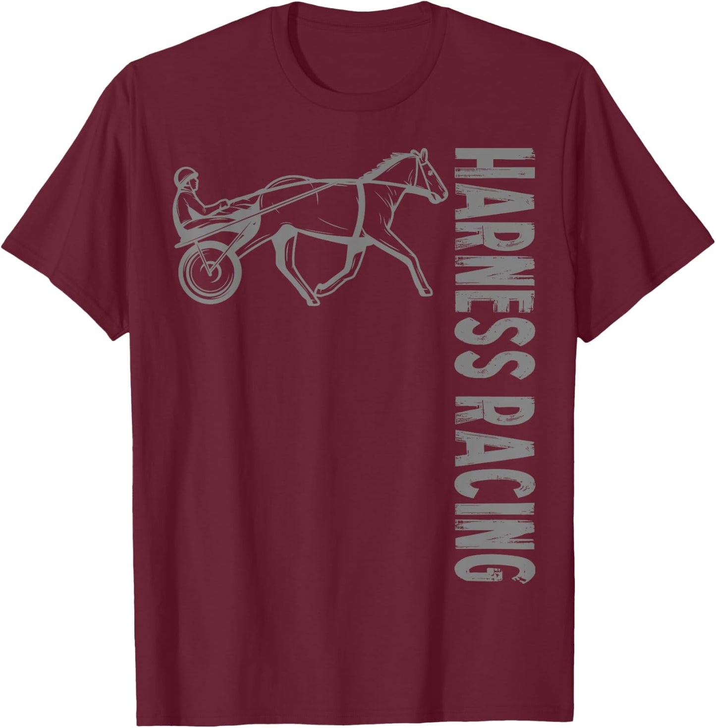 Horse Lover Sports Harness Racing T-Shirt - T-Shirt | Maroon