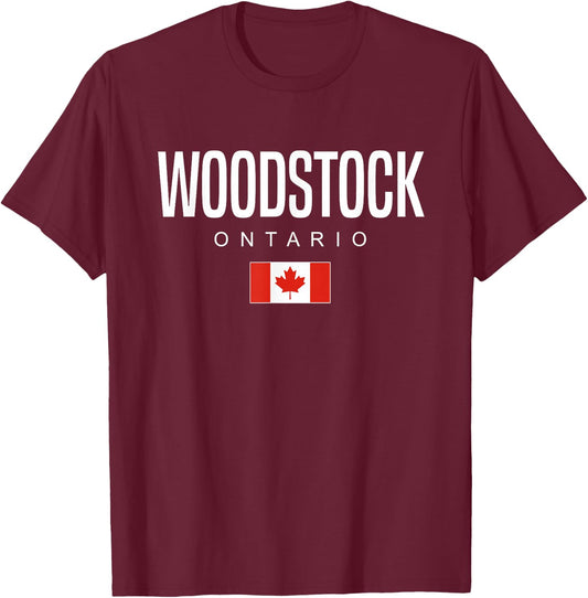Woodstock Ontario Canada T-Shirt - T-Shirt | Maroon
