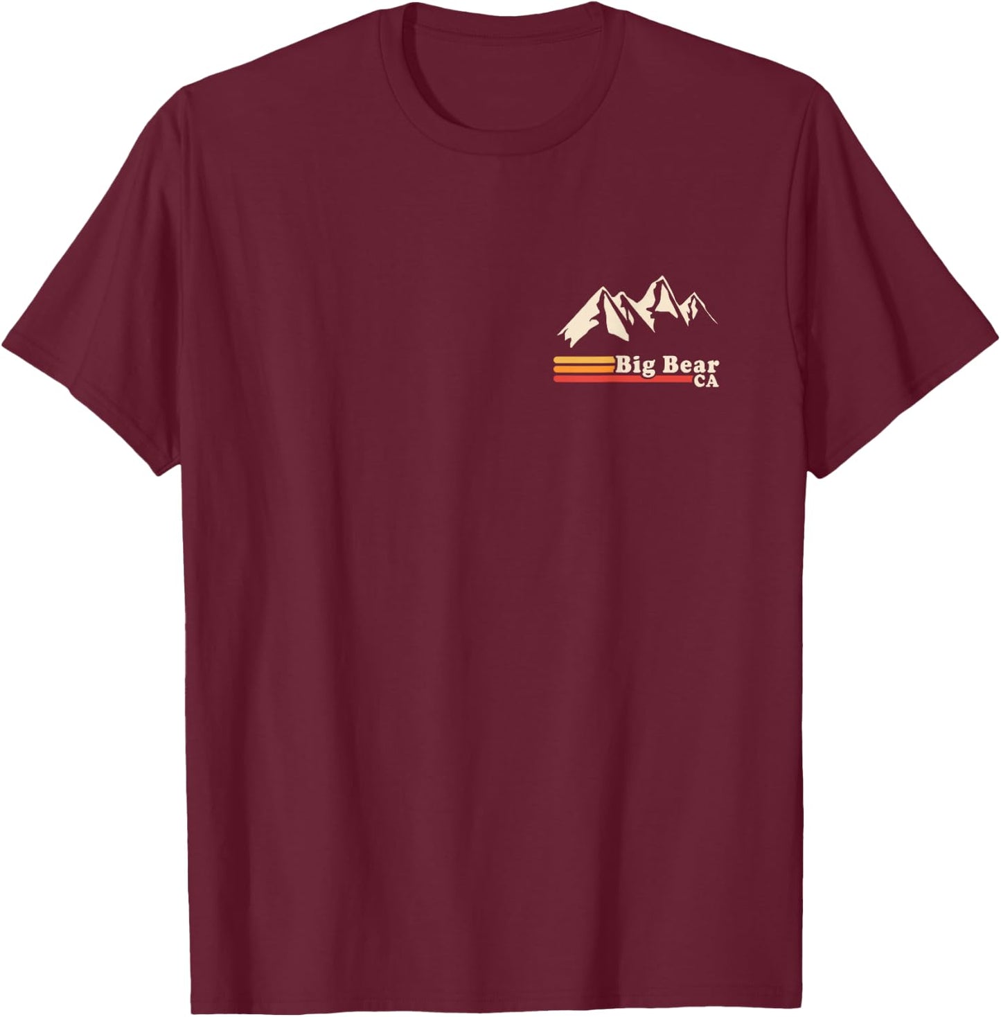 Retro Big Bear Lake California Mountains Ski T-Shirt - T-Shirt | Maroon