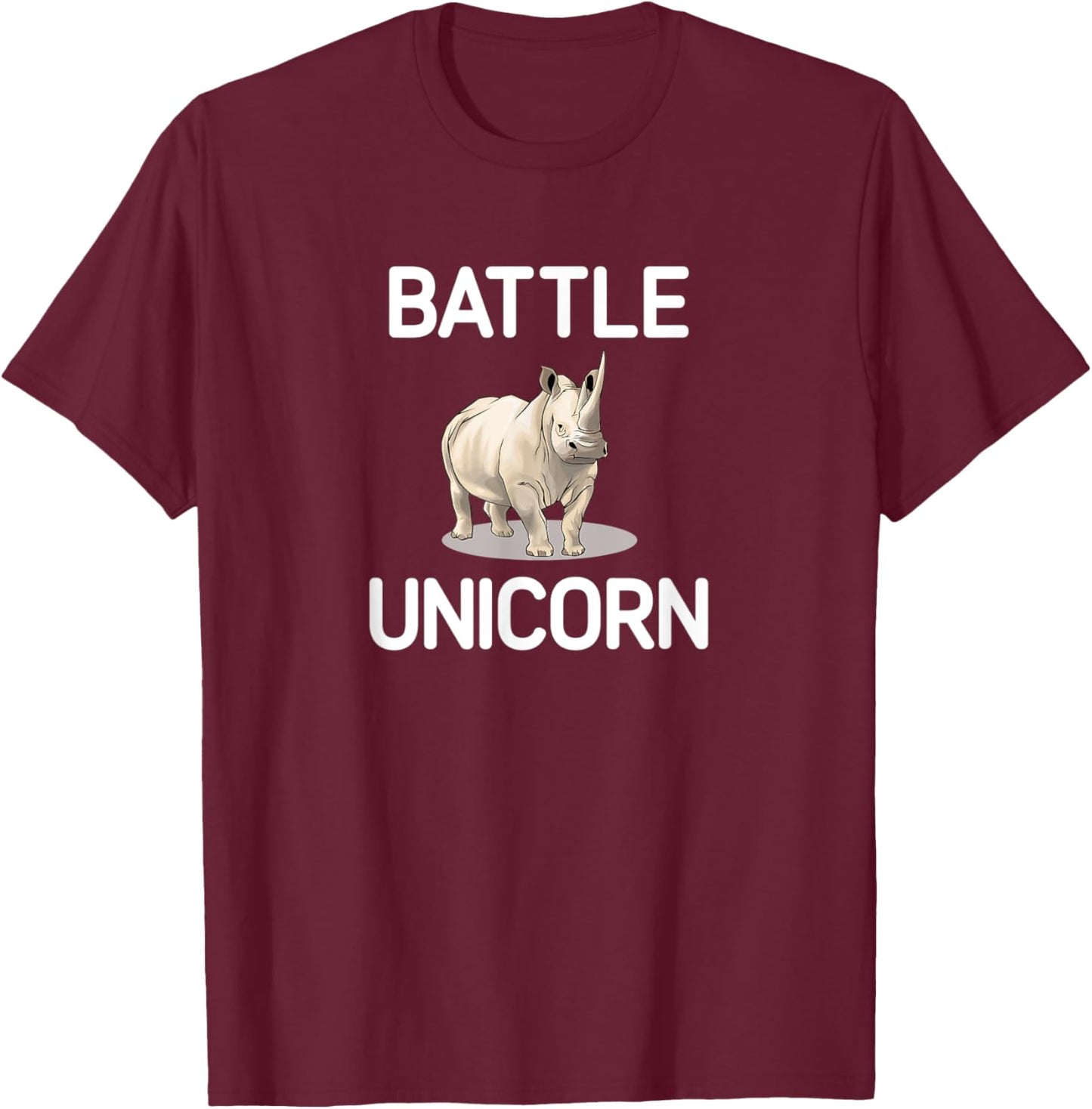 Battle Unicorn, funny, rhinoceros, jokes, sarcastic T-Shirt - T-Shirt | Maroon
