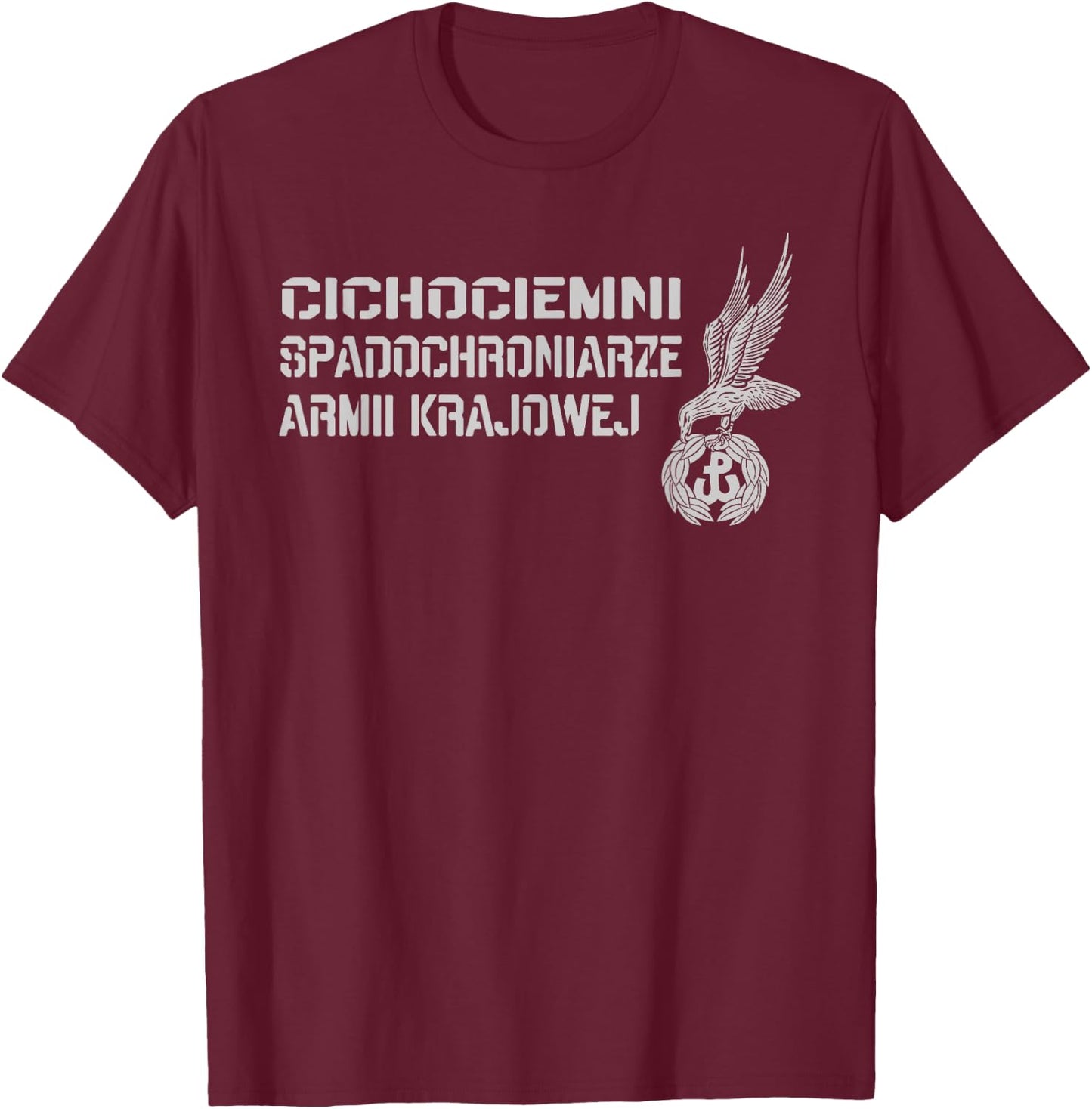 Cichociemni Polish Special Force Paratroopers Military WW2 T-Shirt - T-Shirt | Maroon
