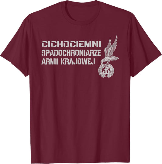 Cichociemni Polish Special Force Paratroopers Military WW2 T-Shirt - T-Shirt | Maroon
