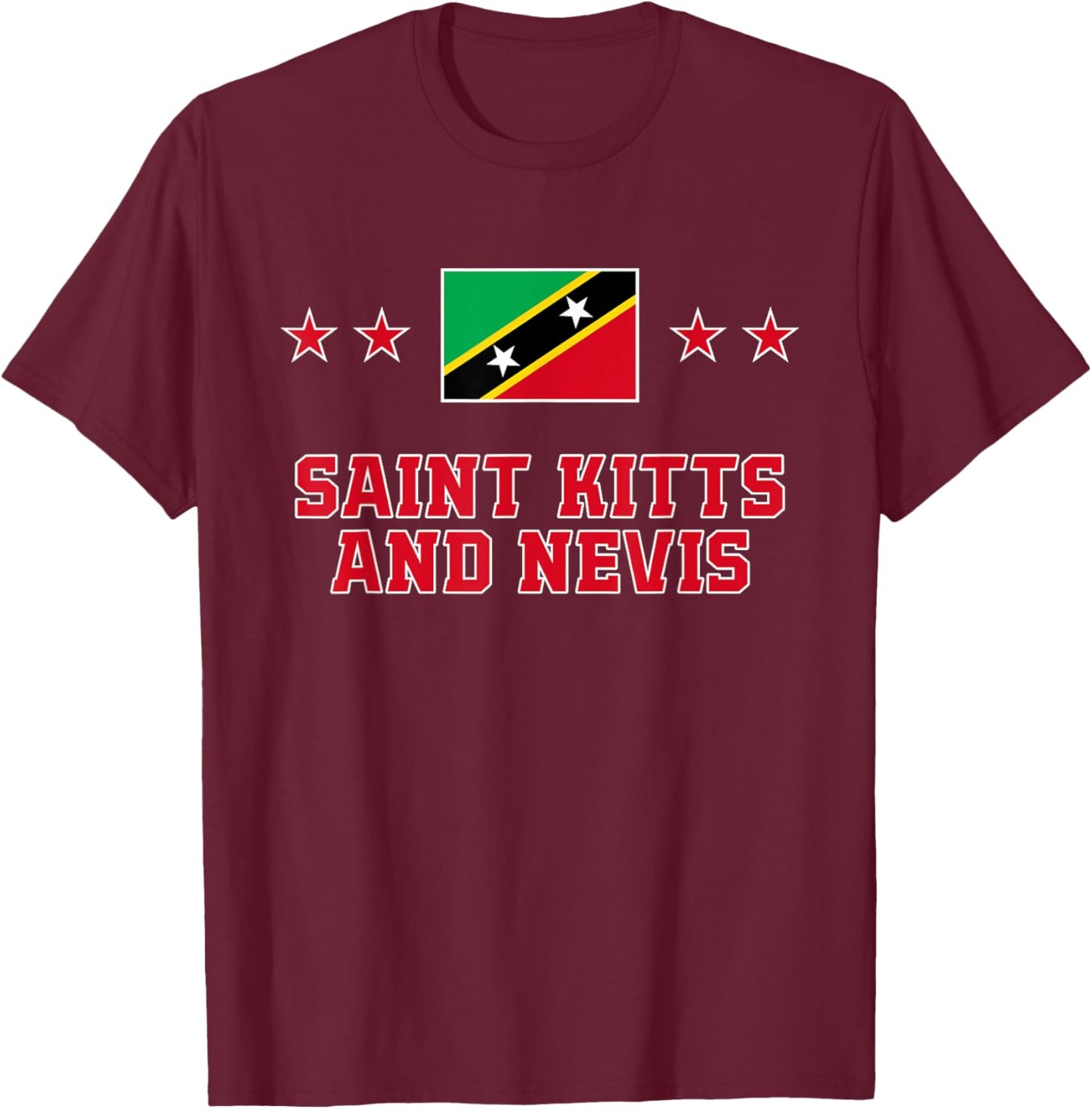 Saint Kitts and Nevis T-Shirt - T-Shirt | Maroon