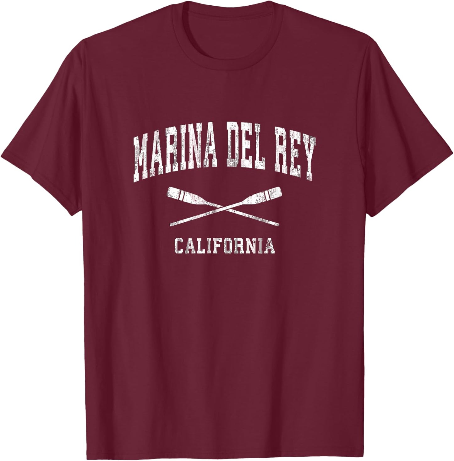 Marina Del Rey California Vintage Nautical Paddles Sports Oa T-Shirt - T-Shirt | Maroon