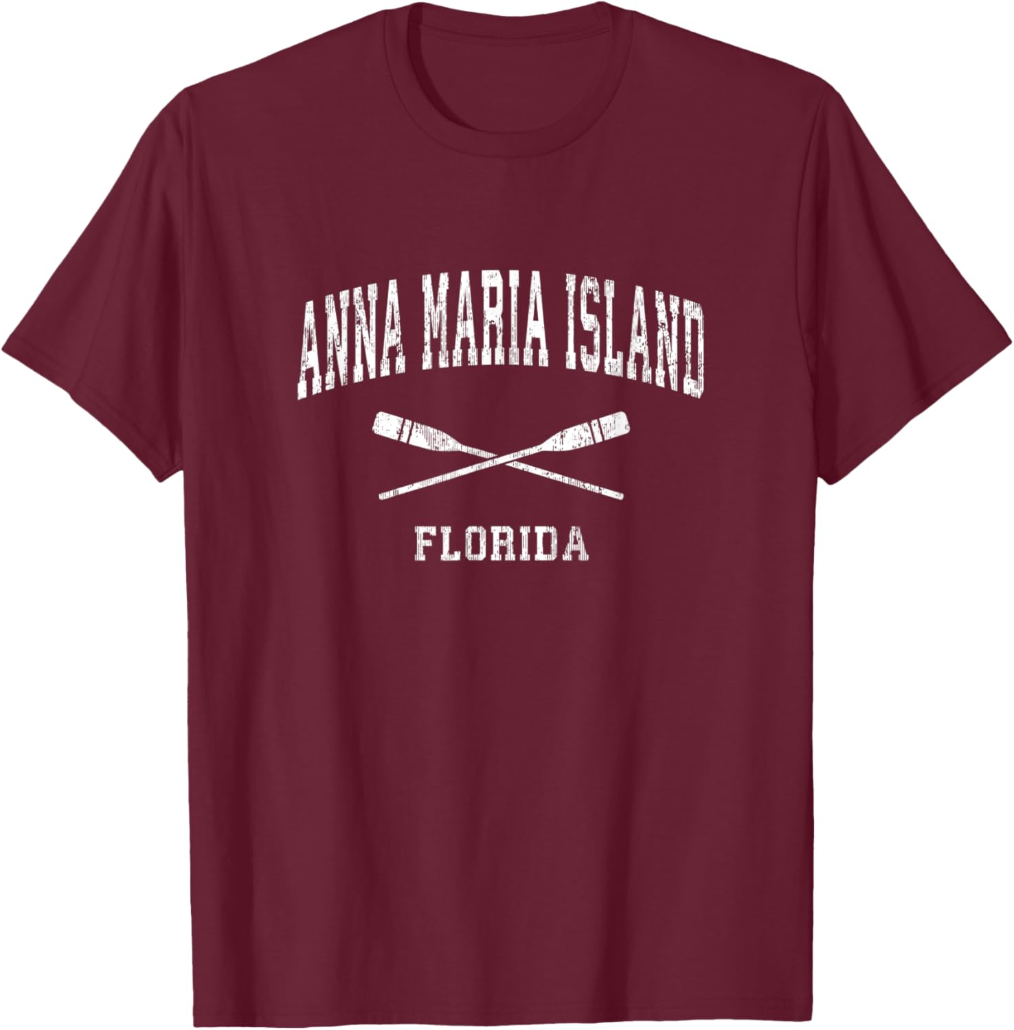 Anna Maria Island Florida Vintage Nautical Paddles Sports Oa T-Shirt - T-Shirt | Maroon