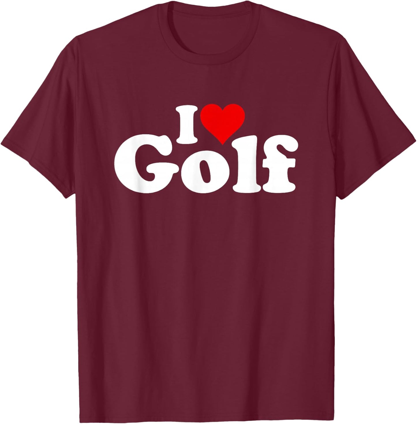 I Love Heart Golf T-Shirt - T-Shirt | Maroon