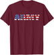 Army US Flag Pattern Distressed Font Rustic US Army US Flag T-Shirt - T-Shirt | Maroon