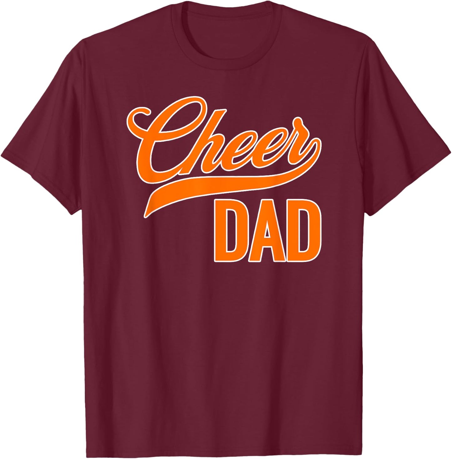 Cheer Dad Blue and Orange Cheerleading Matching Parents T-Shirt - T-Shirt | Maroon