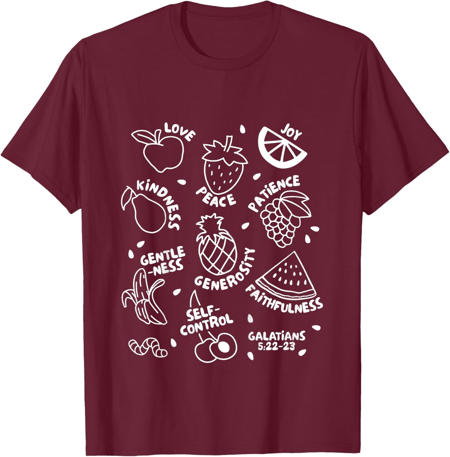 Fruit of the Spirit Christian Biblical Toddler Child Of God T-Shirt - T-Shirt | Maroon