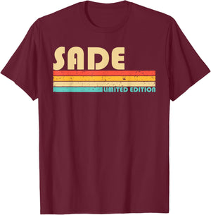 SADE Name Personalized Retro Vintage 80s 90s Birthday T-Shirt - T-Shirt | Maroon