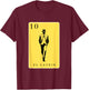 El Catrin Funny Spanish-Mexican Bingo Cards El Catrin T-Shirt - T-Shirt | Maroon
