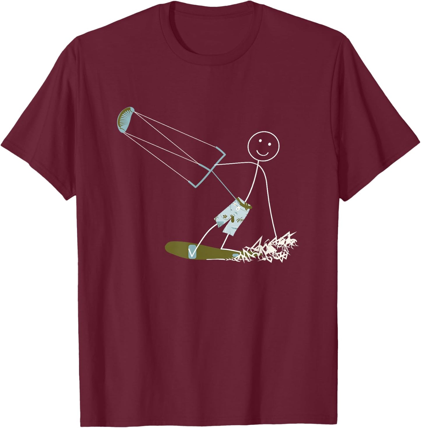 Funny Kiteboarding Design Boys Kitesurfing T-Shirt - T-Shirt | Maroon