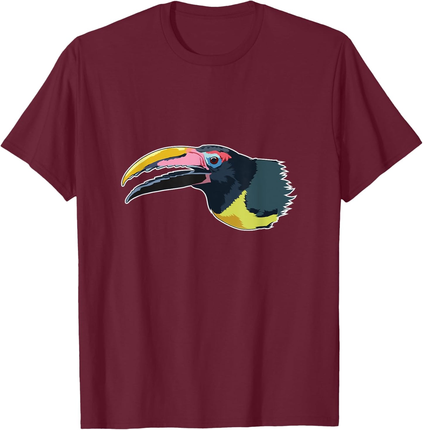 Green Aracari Toucan Bird T-Shirt - T-Shirt | Maroon