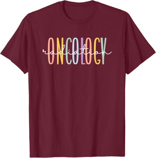 Rainbow Radiation Oncology Nurse Radiologic Technologist T-Shirt - T-Shirt | Maroon