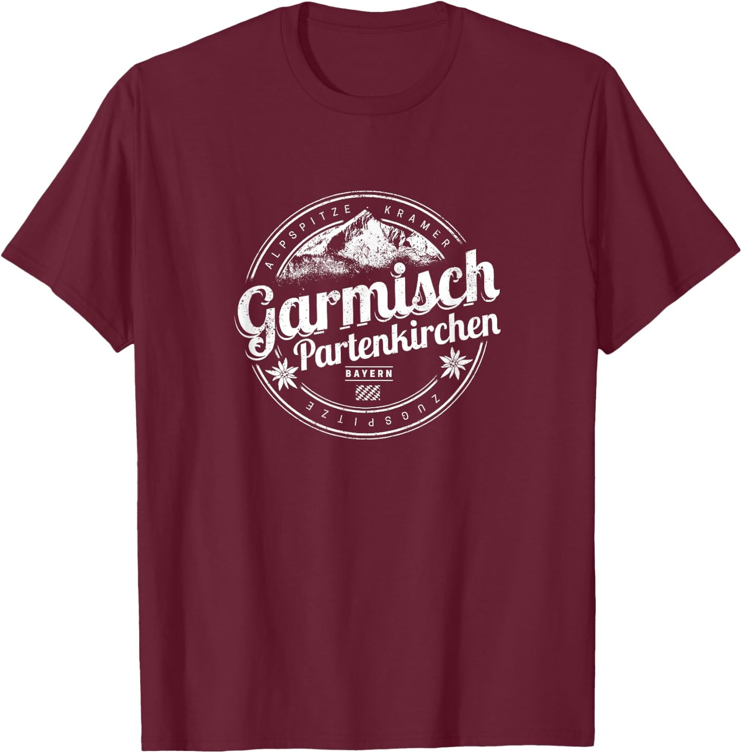 Garmisch Partenkirchen Bavaria Vintage Alps Germany Souvenir T-Shirt - T-Shirt | Maroon