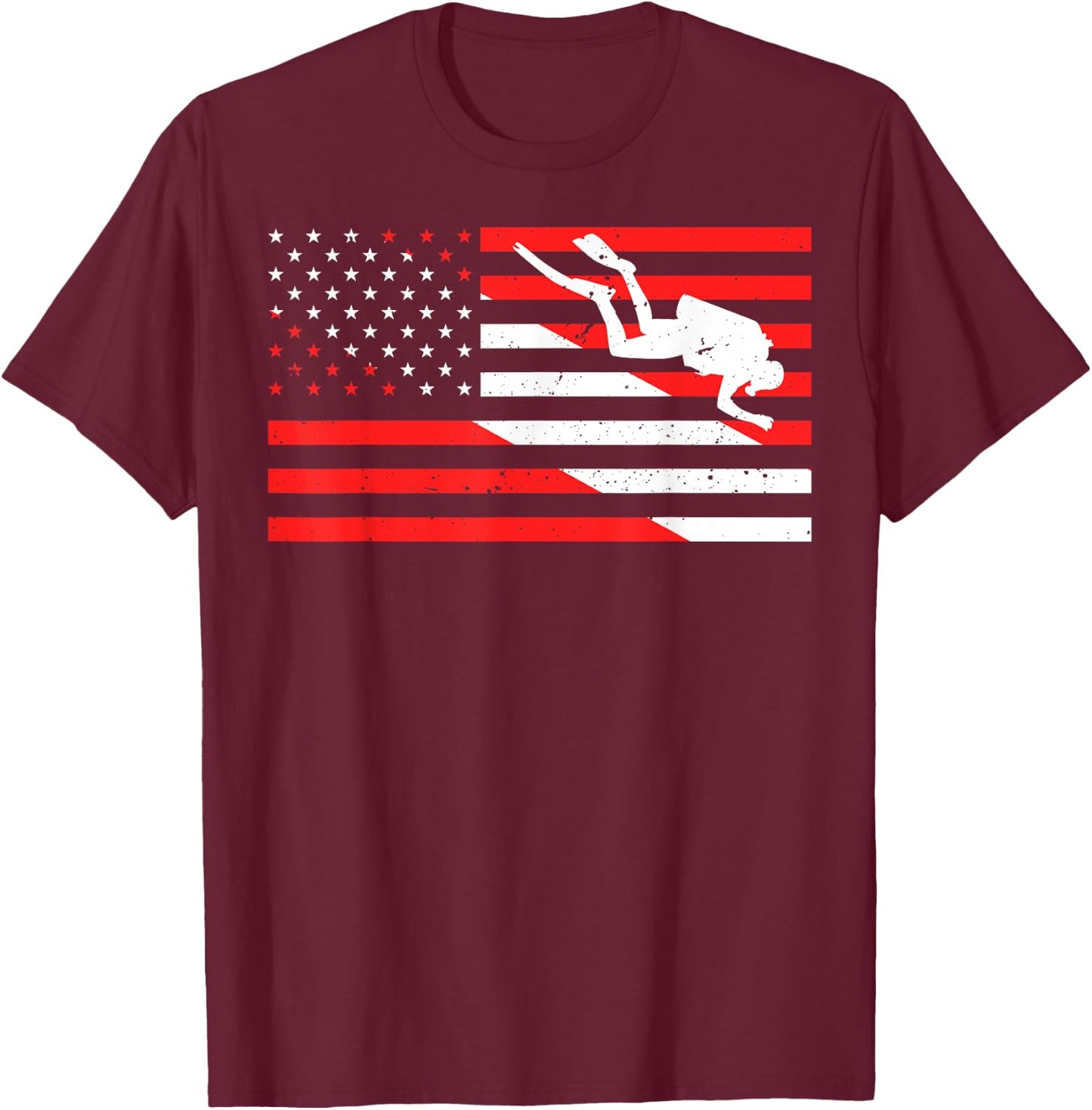 Funny Scuba Diving Design Scuba Dive Flag Professional Diver T-Shirt - T-Shirt | Maroon