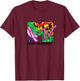 Mademark x MTV - The official MTV Logo with colorful crazy wild creative art T-Shirt - T-Shirt | Maroon