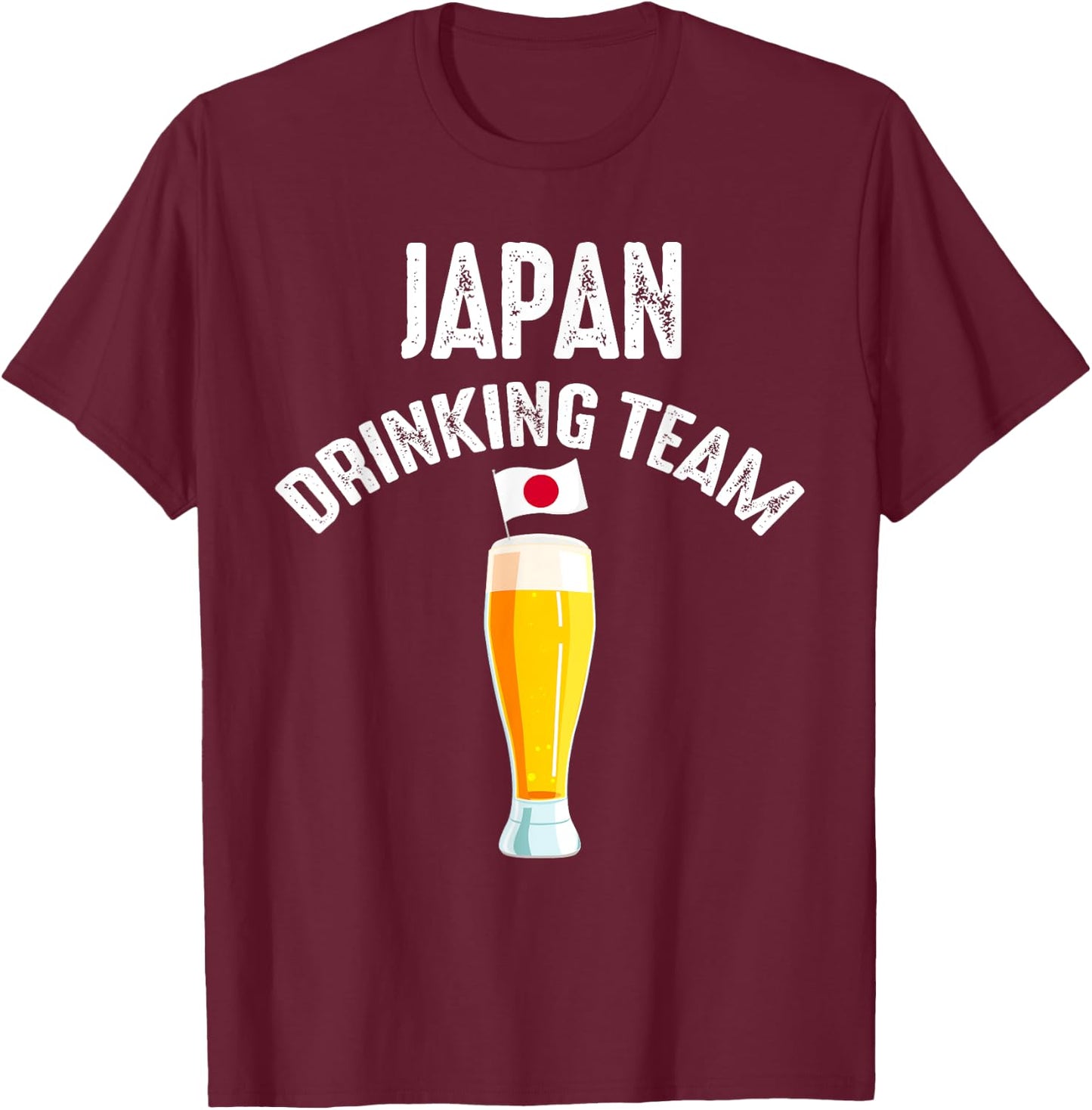 Japan Drinking Team Beer Drinking T-Shirt - T-Shirt | Maroon