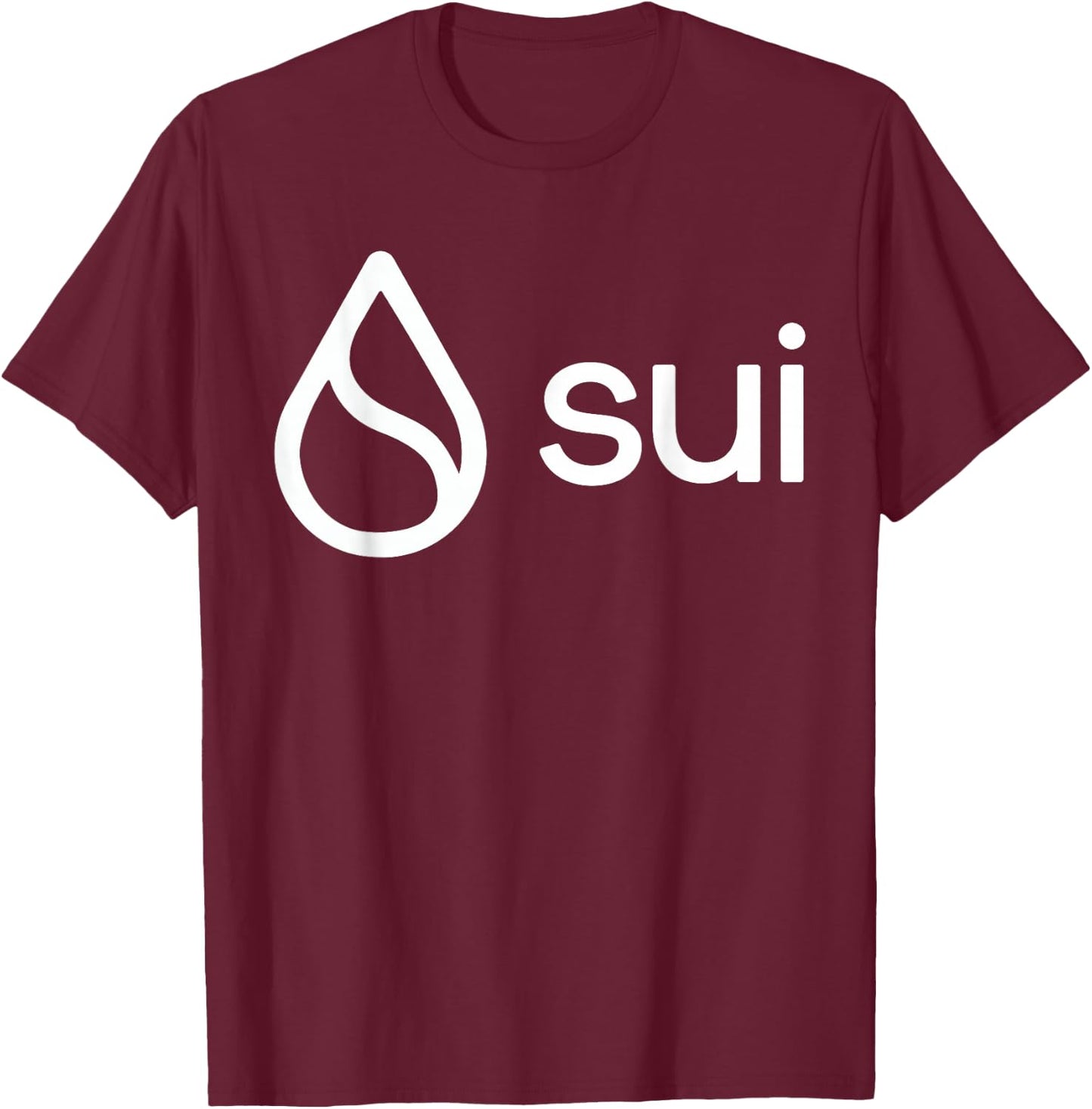 SUI Crypto Coin Fanboi Black Sui Coin Crypto Women's -Adults Small Classic Fit Short Sleeve T-Shirt - T-Shirt | Maroon