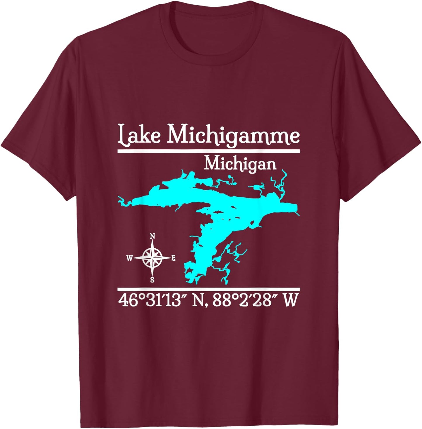 Lake Michigamme, Michigan T-Shirt - T-Shirt | Maroon