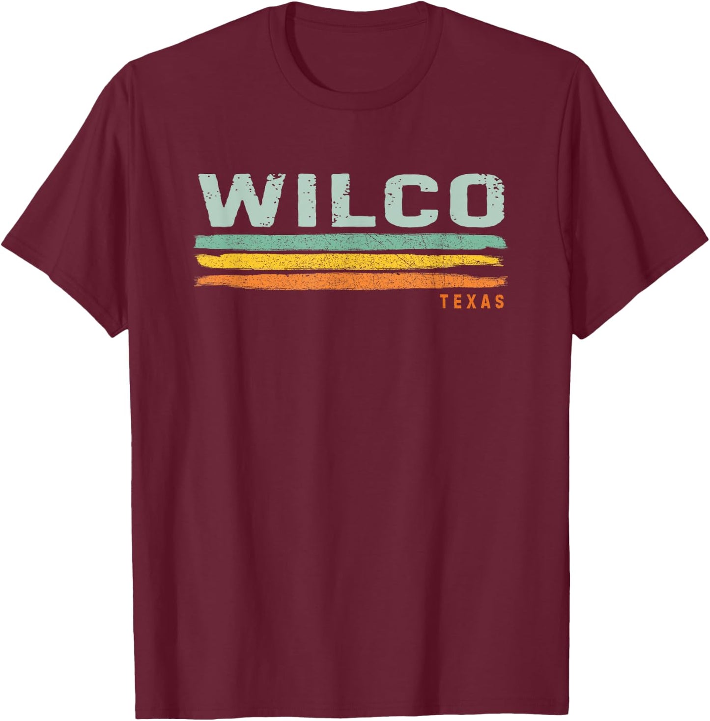 Vintage Stripes Wilco TX T-Shirt - T-Shirt | Maroon
