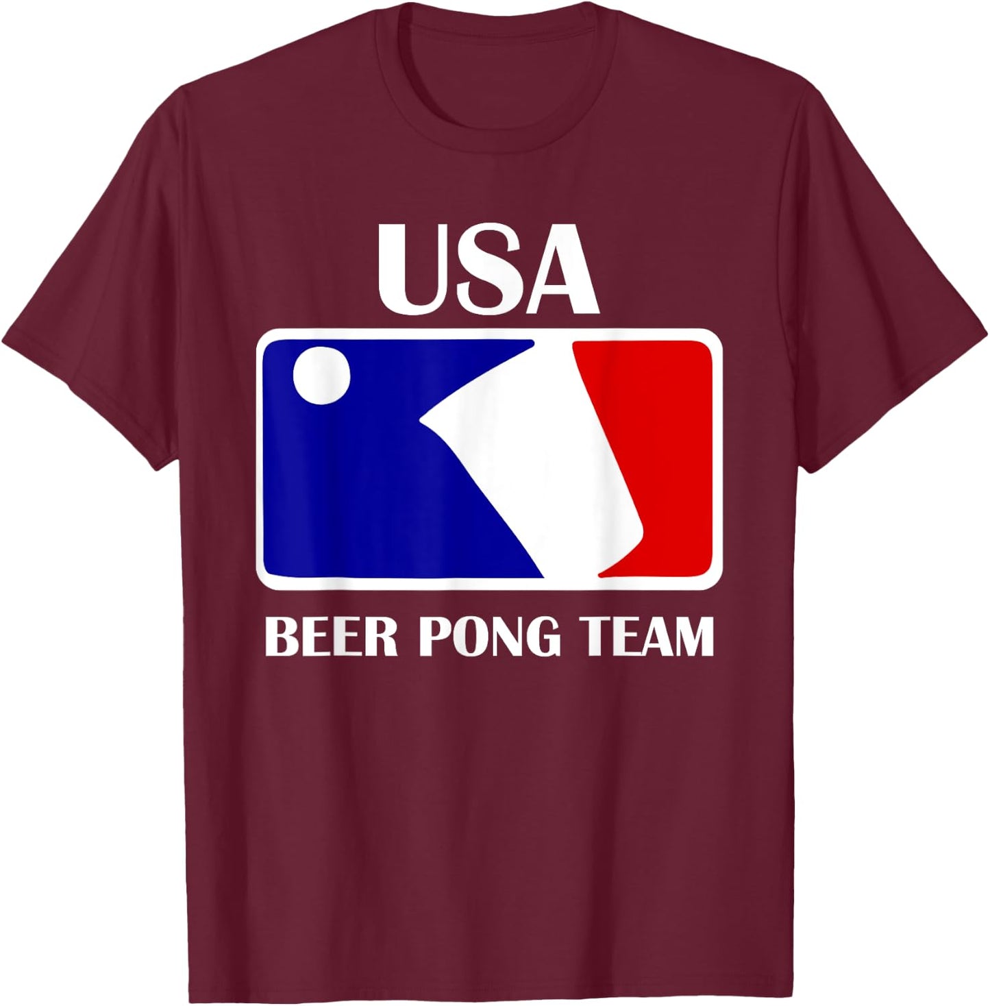 USA Drinking Team American Flag Patriotic Beer Pong Frat Men T-Shirt - T-Shirt | Maroon