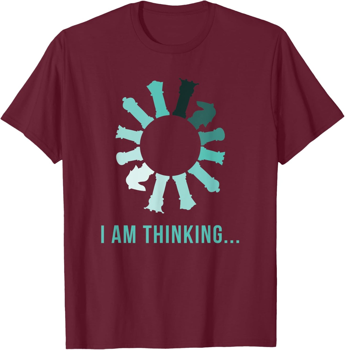 Funny Chess Chess Player Thinking T-Shirt - T-Shirt | Maroon