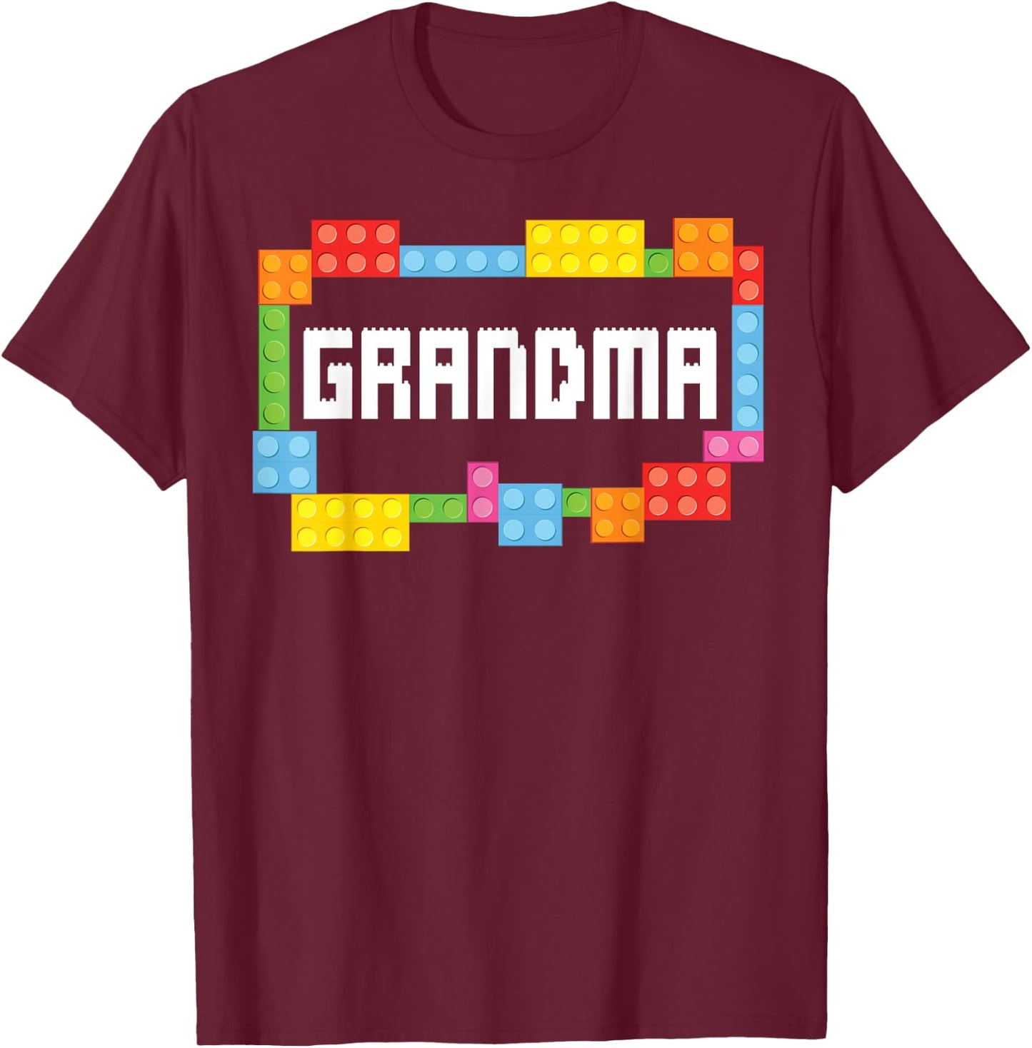 Master builder Grandma Bricks Blocks Building Family Set T-Shirt - T-Shirt | Maroon