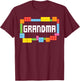 Master builder Grandma Bricks Blocks Building Family Set T-Shirt - T-Shirt | Maroon