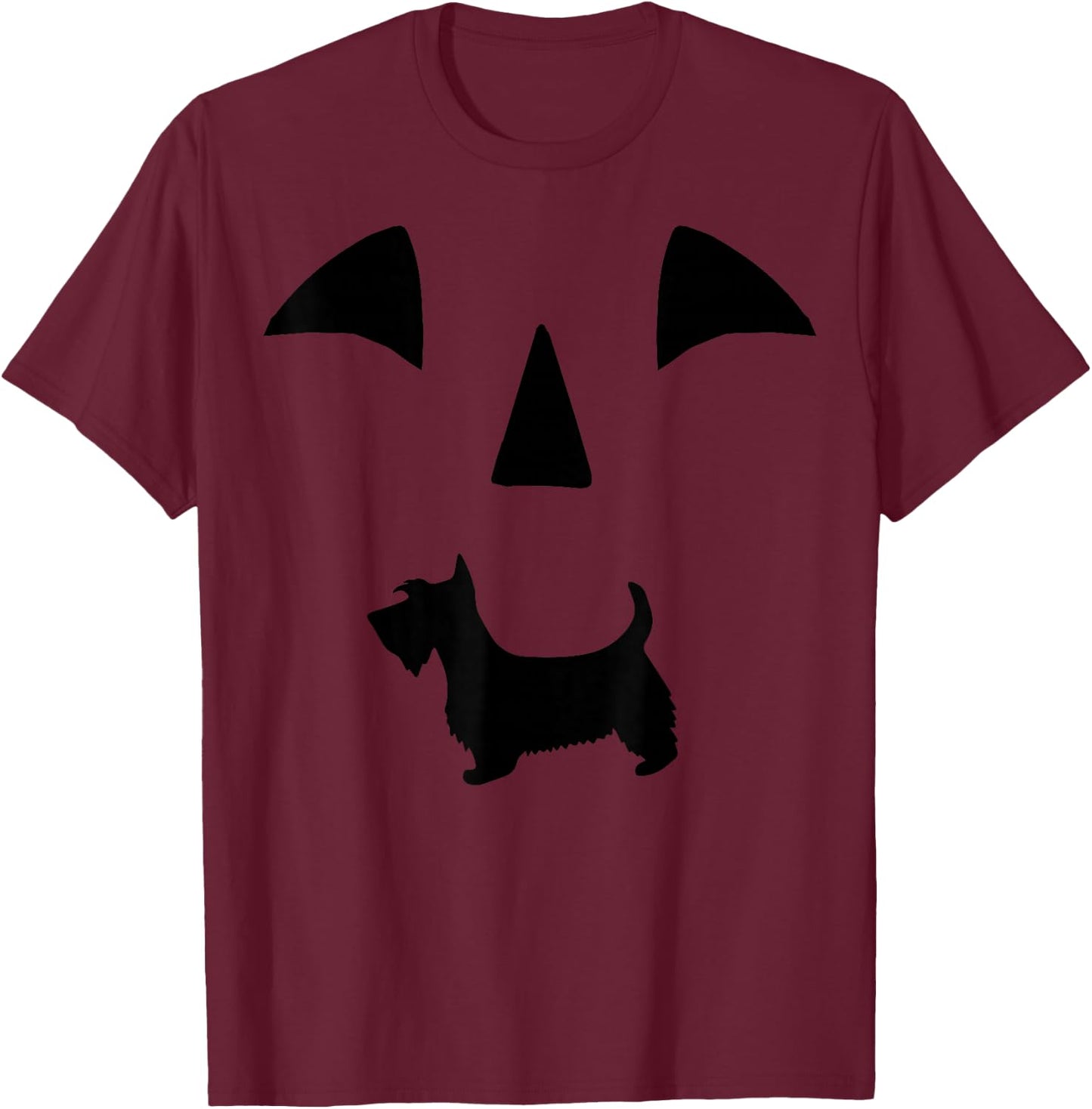 pumpkin Scottie Dog halloween T-Shirt - T-Shirt | Maroon