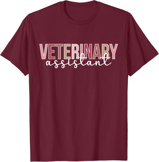 Veterinary Assistant Cute Vet Assistant T-Shirt - T-Shirt | Maroon