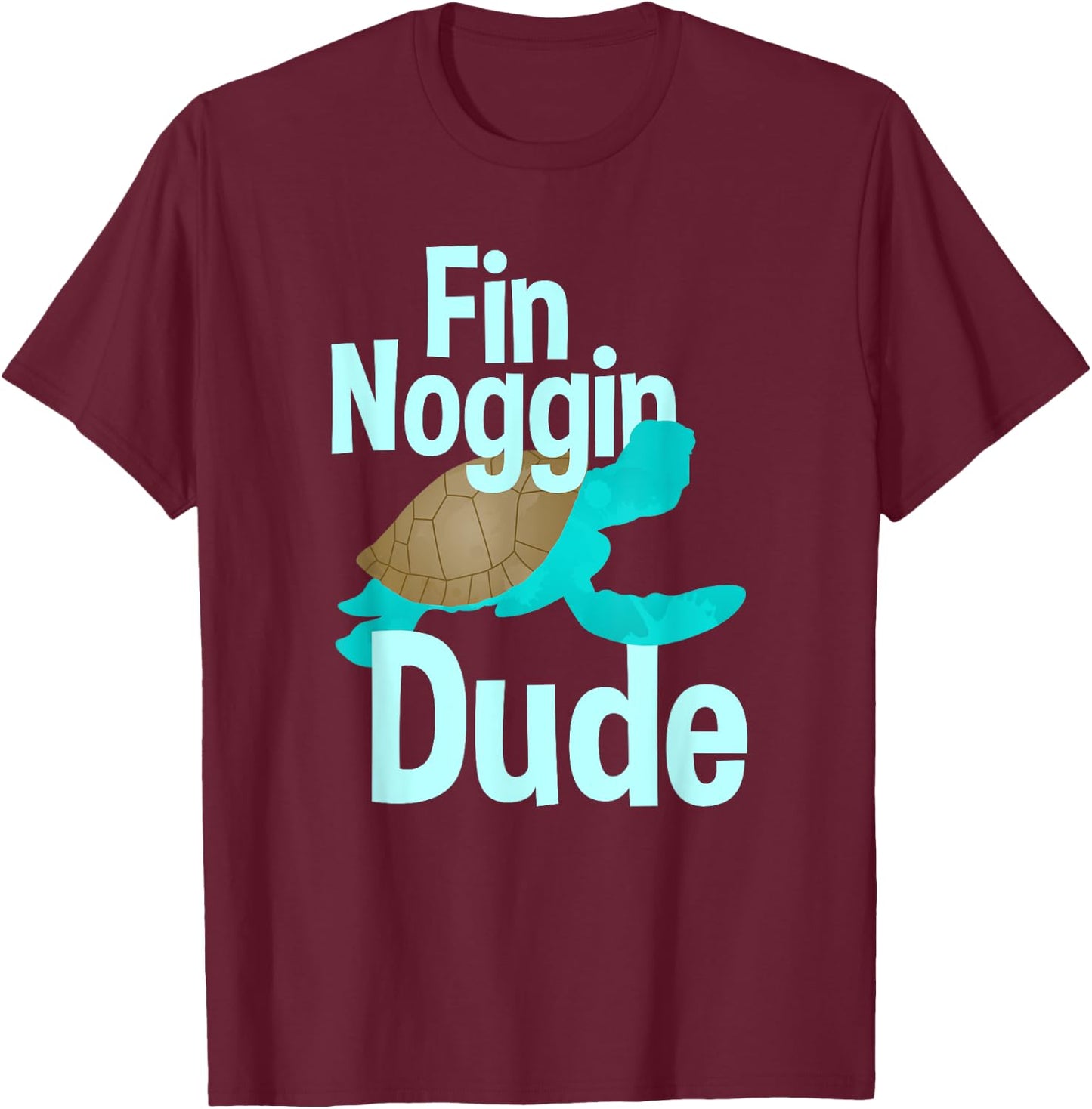 Fin Noggin Dude T-Shirt - T-Shirt | Maroon