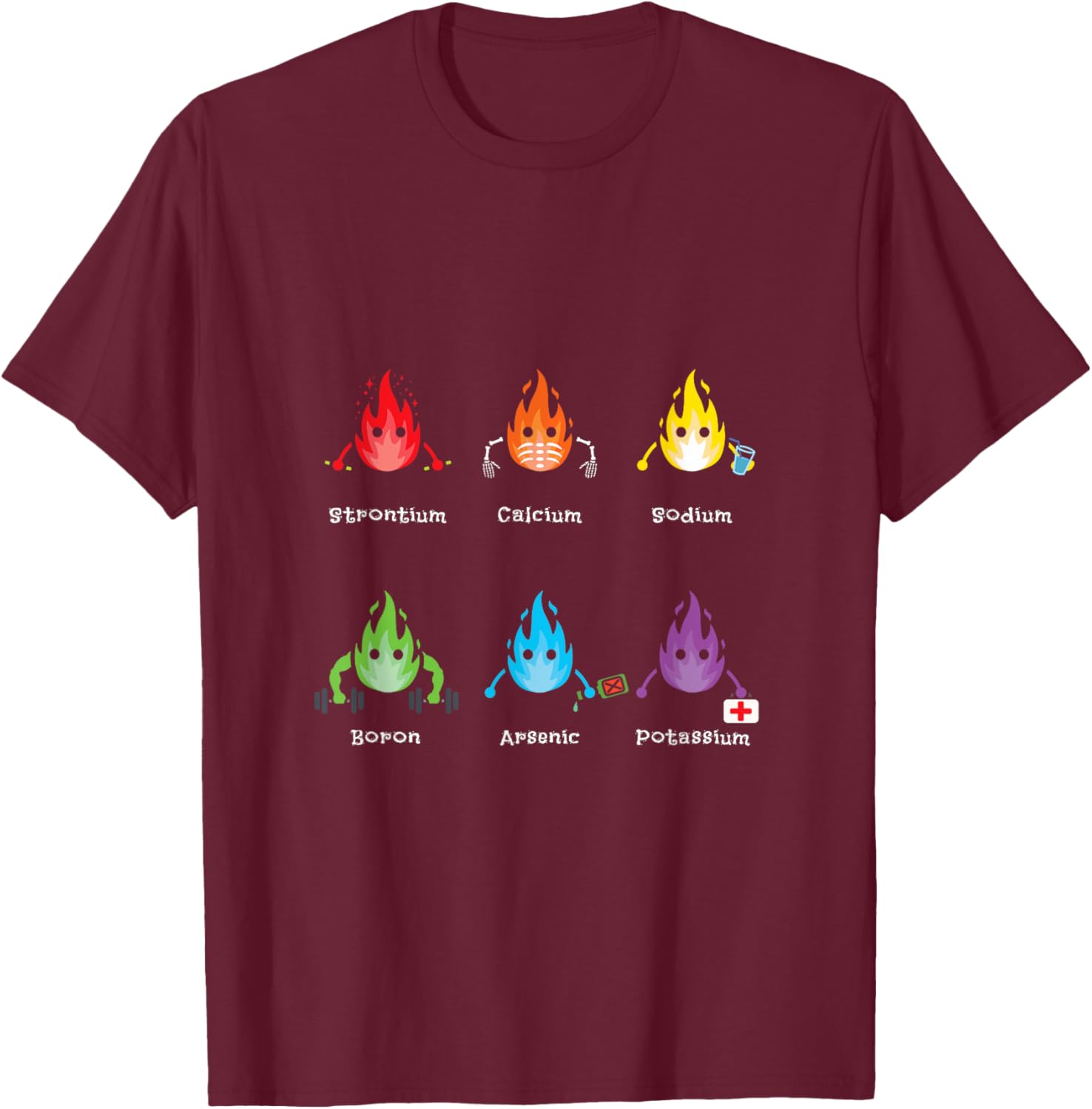 Periodic Elements Chemistry Lovers Science Teacher T-Shirt - T-Shirt | Maroon