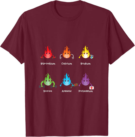 Periodic Elements Chemistry Lovers Science Teacher T-Shirt - T-Shirt | Maroon