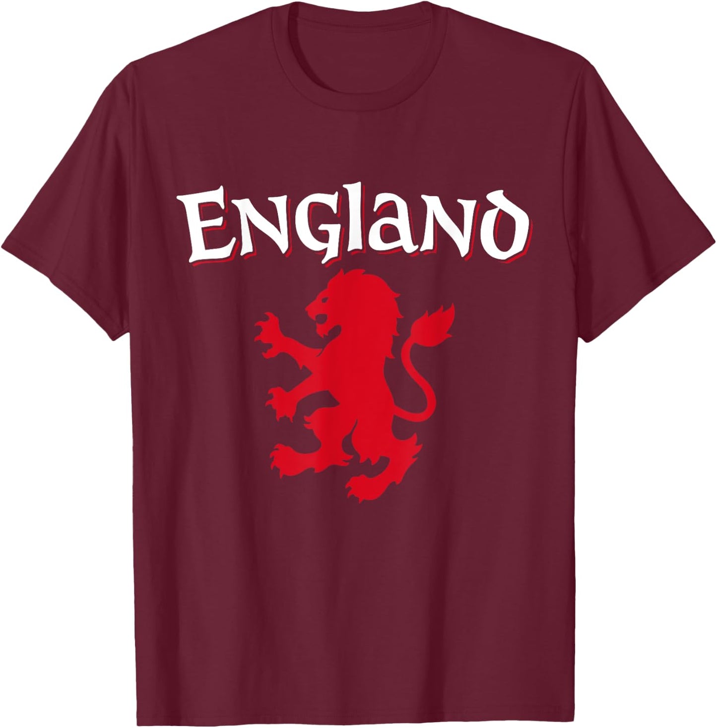 England Rampant Lion T-Shirt - T-Shirt | Maroon