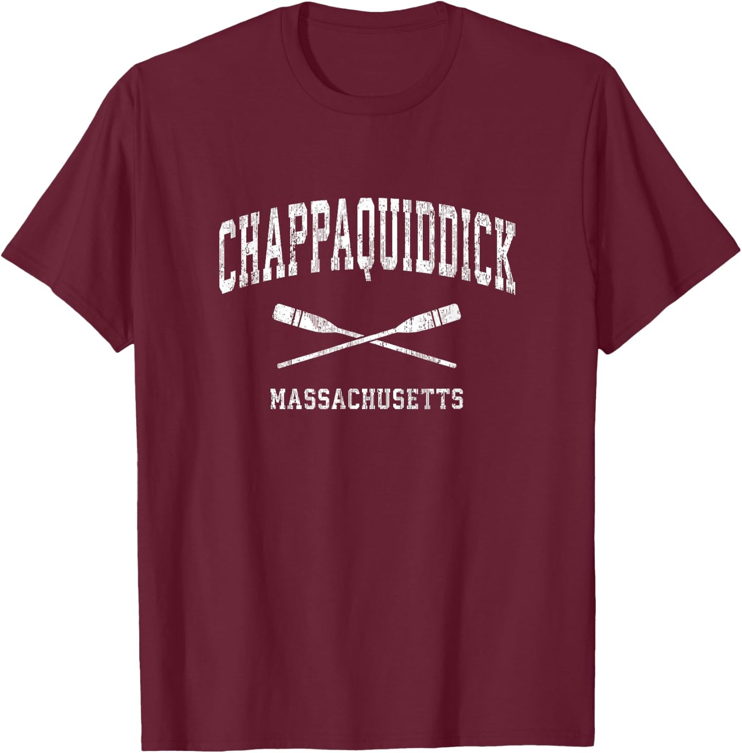 Chappaquiddick Massachusetts Vintage Nautical Paddles Sports T-Shirt - T-Shirt | Maroon
