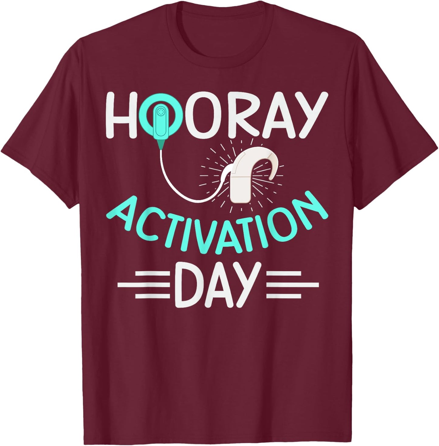 Cochlear Implant Design for a Cochlear Implant User T-Shirt - T-Shirt | Maroon