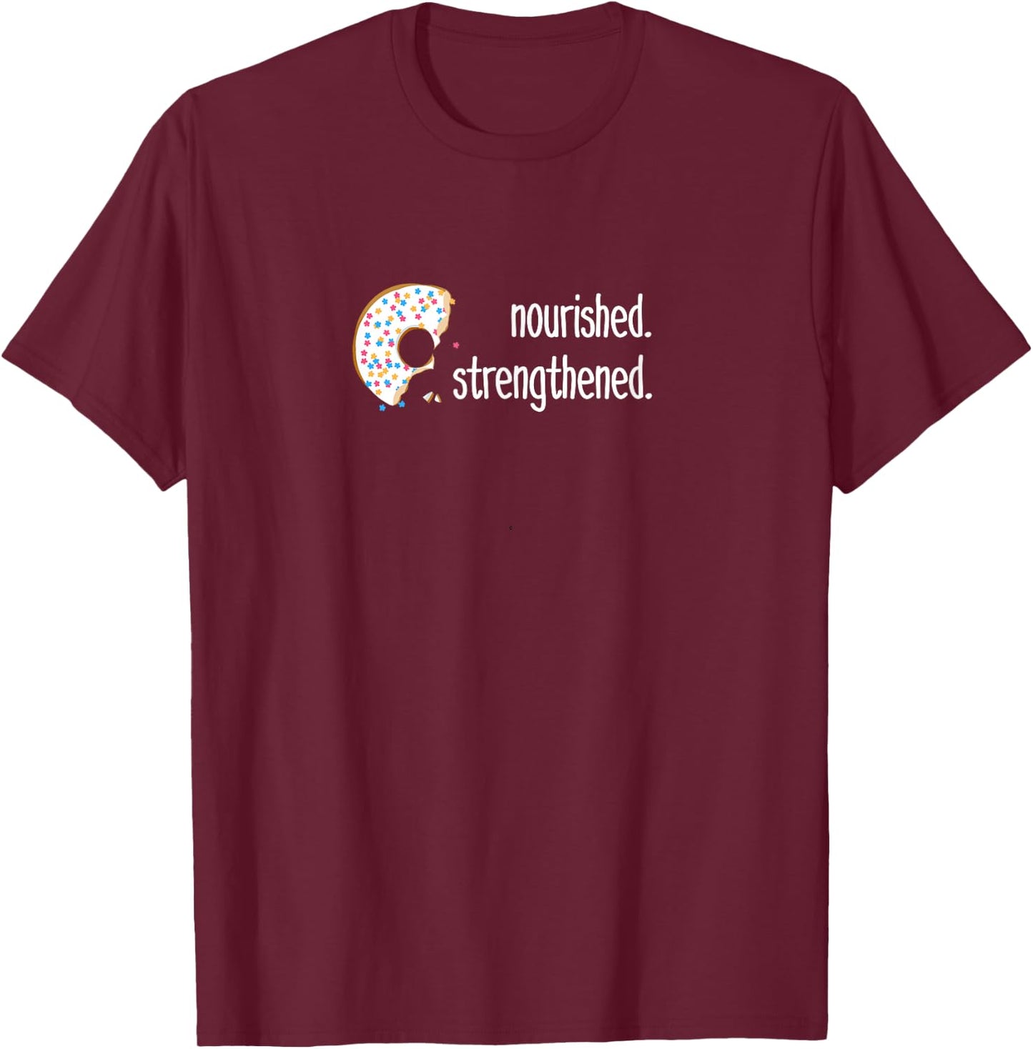 Funny sarcastic Gift missionaries, LDS youth with donut T-Shirt - T-Shirt | Maroon