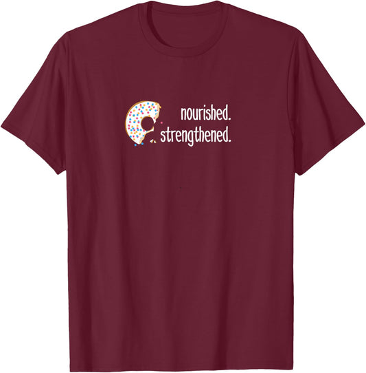 Funny sarcastic Gift missionaries, LDS youth with donut T-Shirt - T-Shirt | Maroon