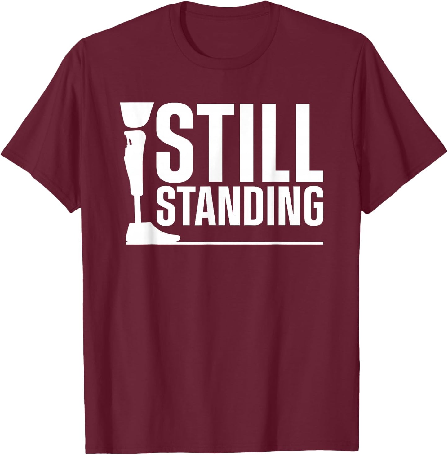 Cool Leg Amputee Art Women Prosthetic Leg Amputation T-Shirt - T-Shirt | Maroon