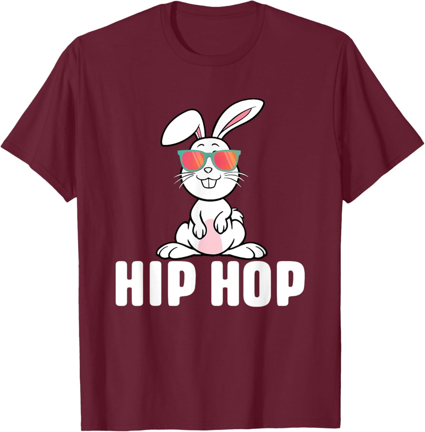 Hip Hop - Hipster Easter Sunday Bunny Christian Egg Hunting T-Shirt - T-Shirt | Maroon