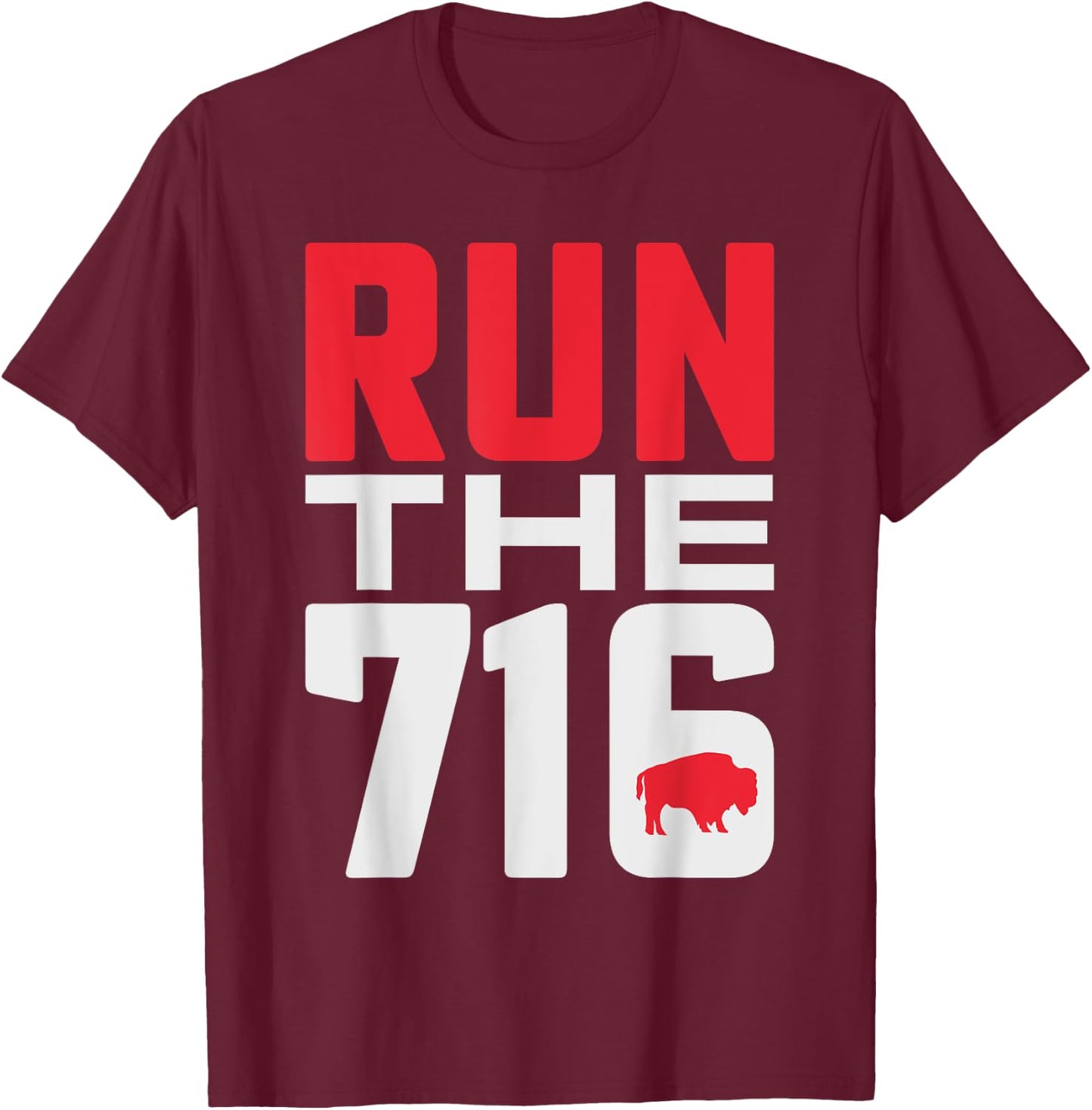 Buffalo Runner Run the 716 Buffalo NY T-Shirt - T-Shirt | Maroon