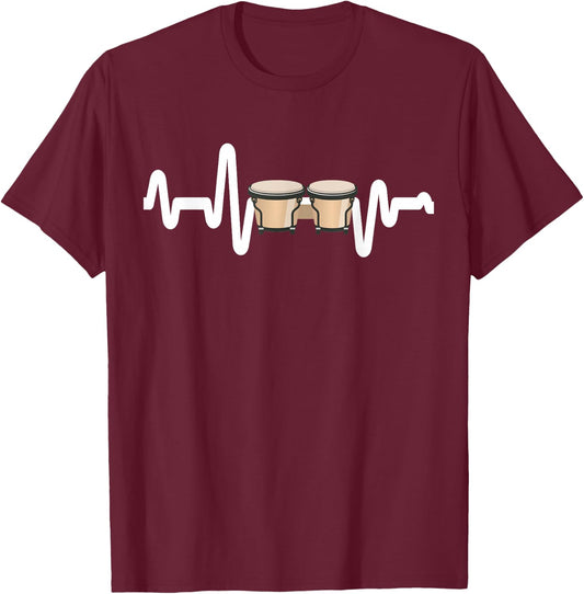 Bongo Hearbeat T-Shirt - T-Shirt | Maroon