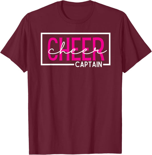 Cheer Captain Cheerleading T-Shirt - T-Shirt | Maroon