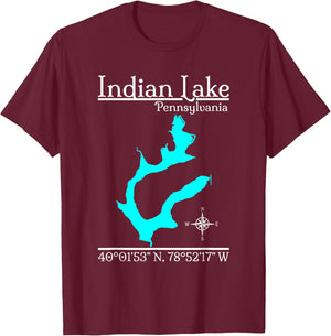 Indian Lake, Pennsylvania T-Shirt - T-Shirt | Maroon