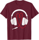 Beautiful Artsy Headohones Design - Music Love -head Phones T-Shirt - T-Shirt | Maroon