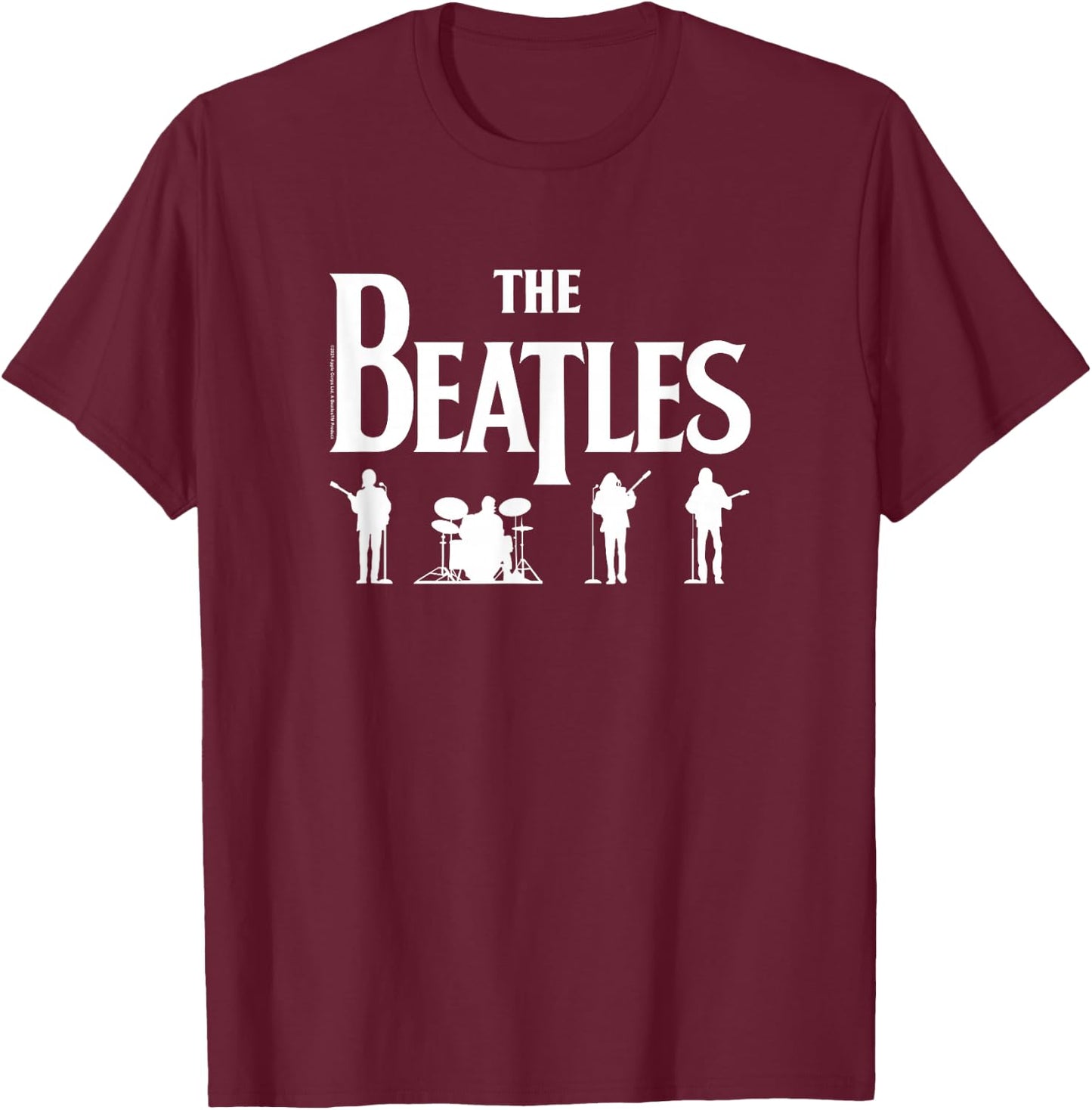 The Beatles - Let It Be Light Silhouettes T-Shirt - T-Shirt | Maroon