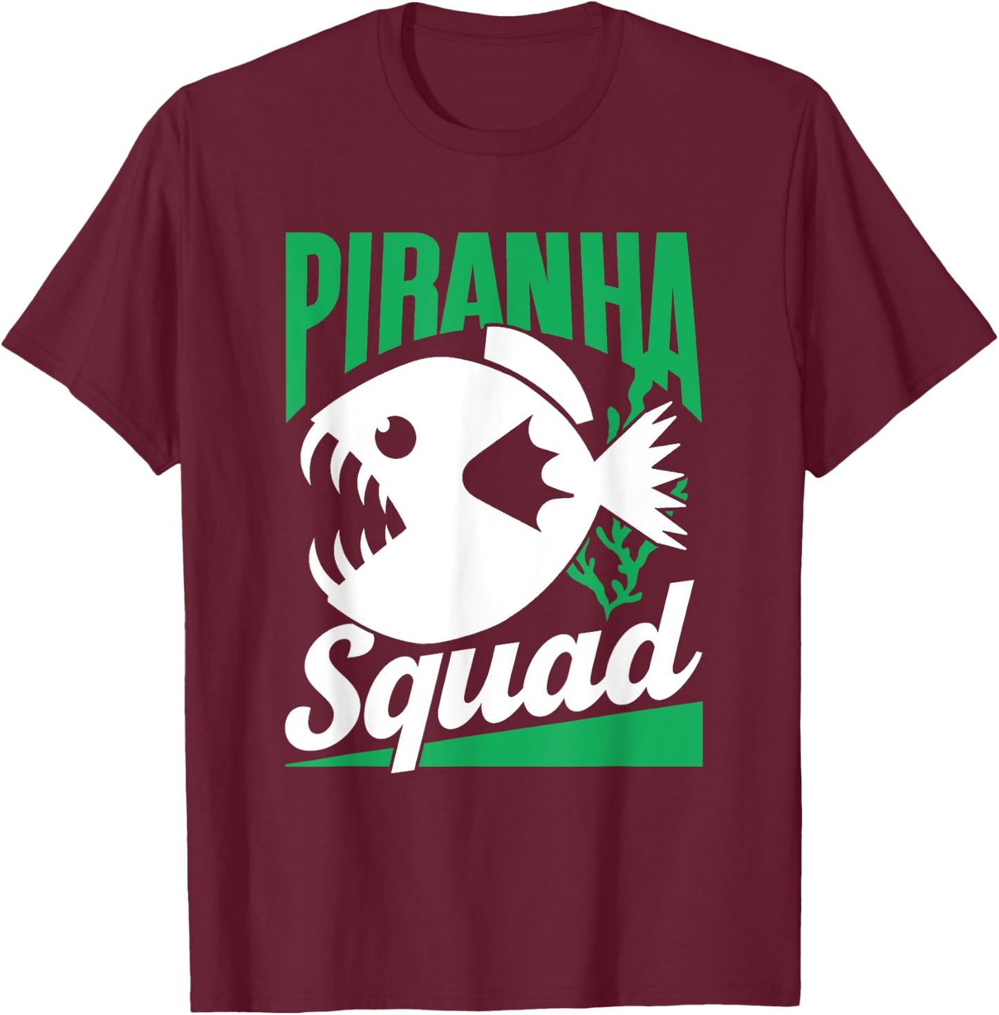 Piranha Squad Retro Lover Piranhas Fish T-Shirt - T-Shirt | Maroon