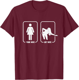Billiards Pool 8 Ball Snooker Female Billiard Player T-Shirt - T-Shirt | Maroon