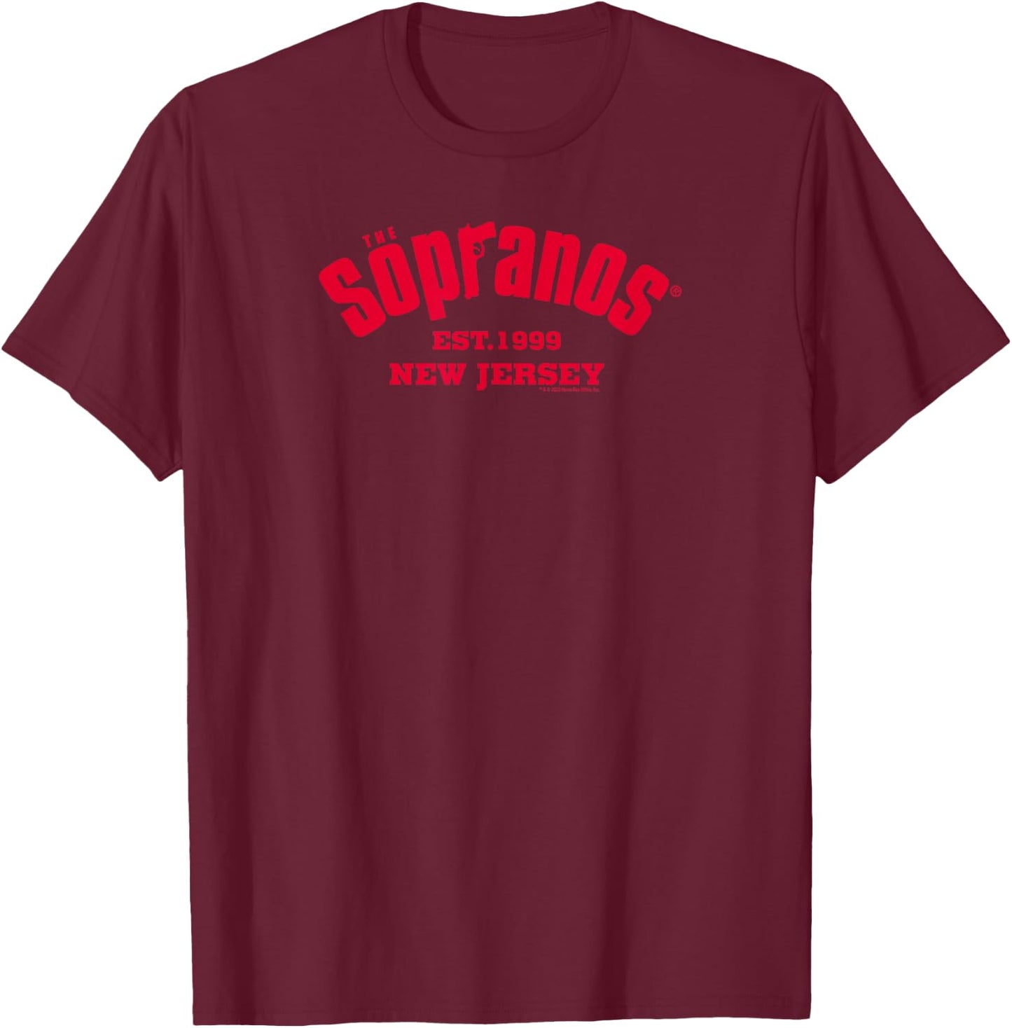 The Sopranos 1999 New Jersey Adult T-Shirt - T-Shirt | Maroon